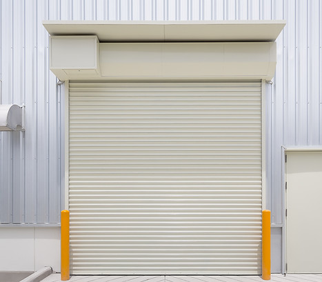 Industrial roller shutter outside a factory unit